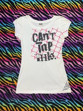 Y2k grunge goth rare 2000s Socal no fear “CANT TAP THIS” Graphic shirt